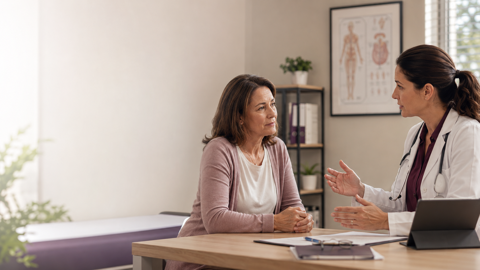 Insurance inside super Australia: a patient discussing health diagnosis and TPD insurance options with her doctor